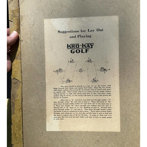 Vintage Croquet Game Kro-Kay Golf Rugg Manufacturing ￼Co *Box Only - Picture 7 of 7